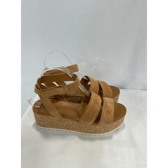Vince 'Suede' Brown Jet Platform Sandal Size 7.5 - Picture 4 of 5